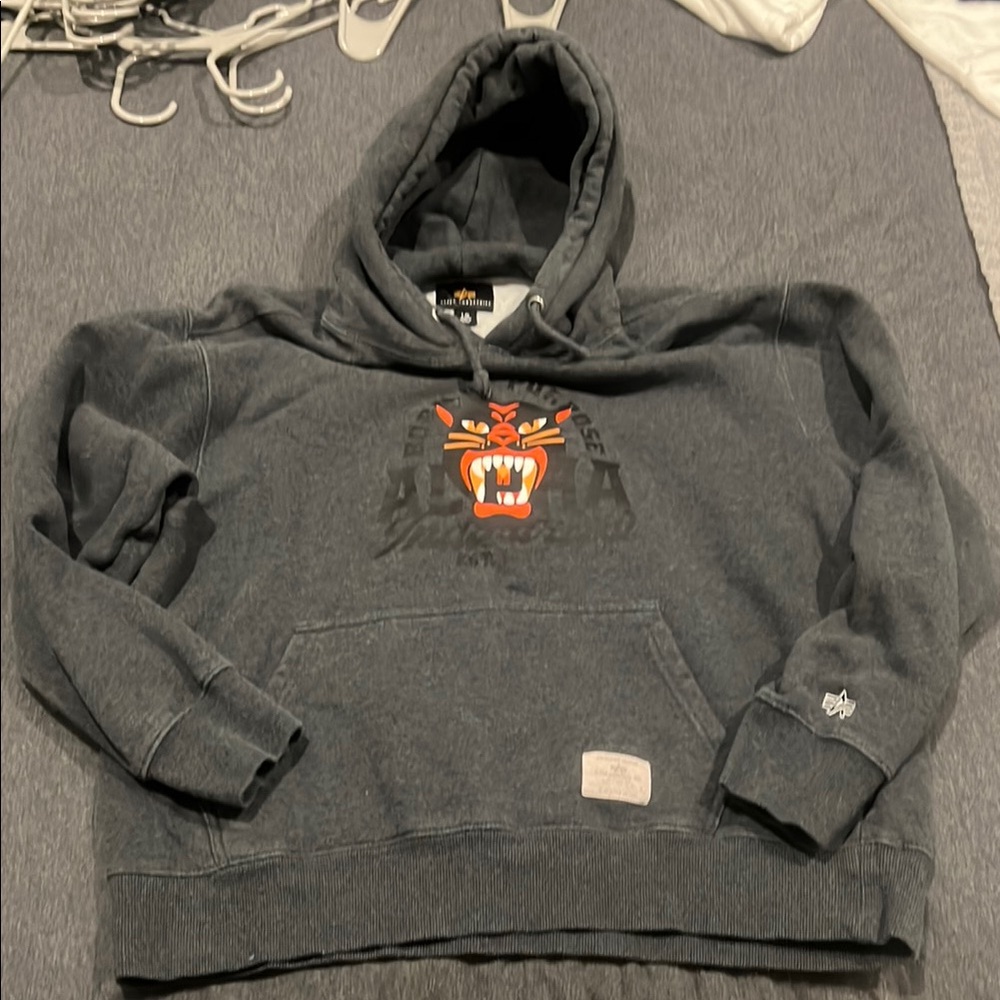 Alpha Industries Gray Sweatshirt with Graphic Design